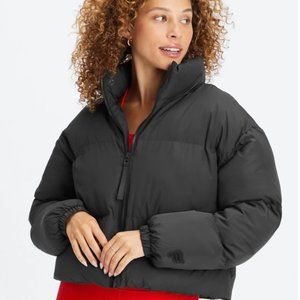 Black Fabletics Wander Cropped Puffer Jacket NWT